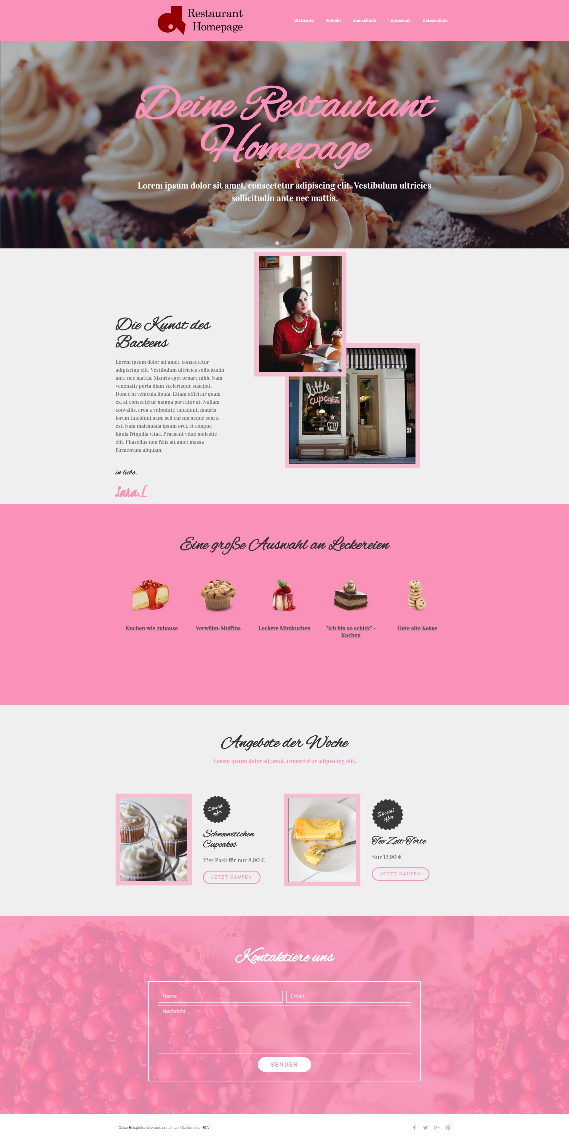 Responsive Restaurant-Homepage – Referenzbeispiel 3 von Schönfelder EDV