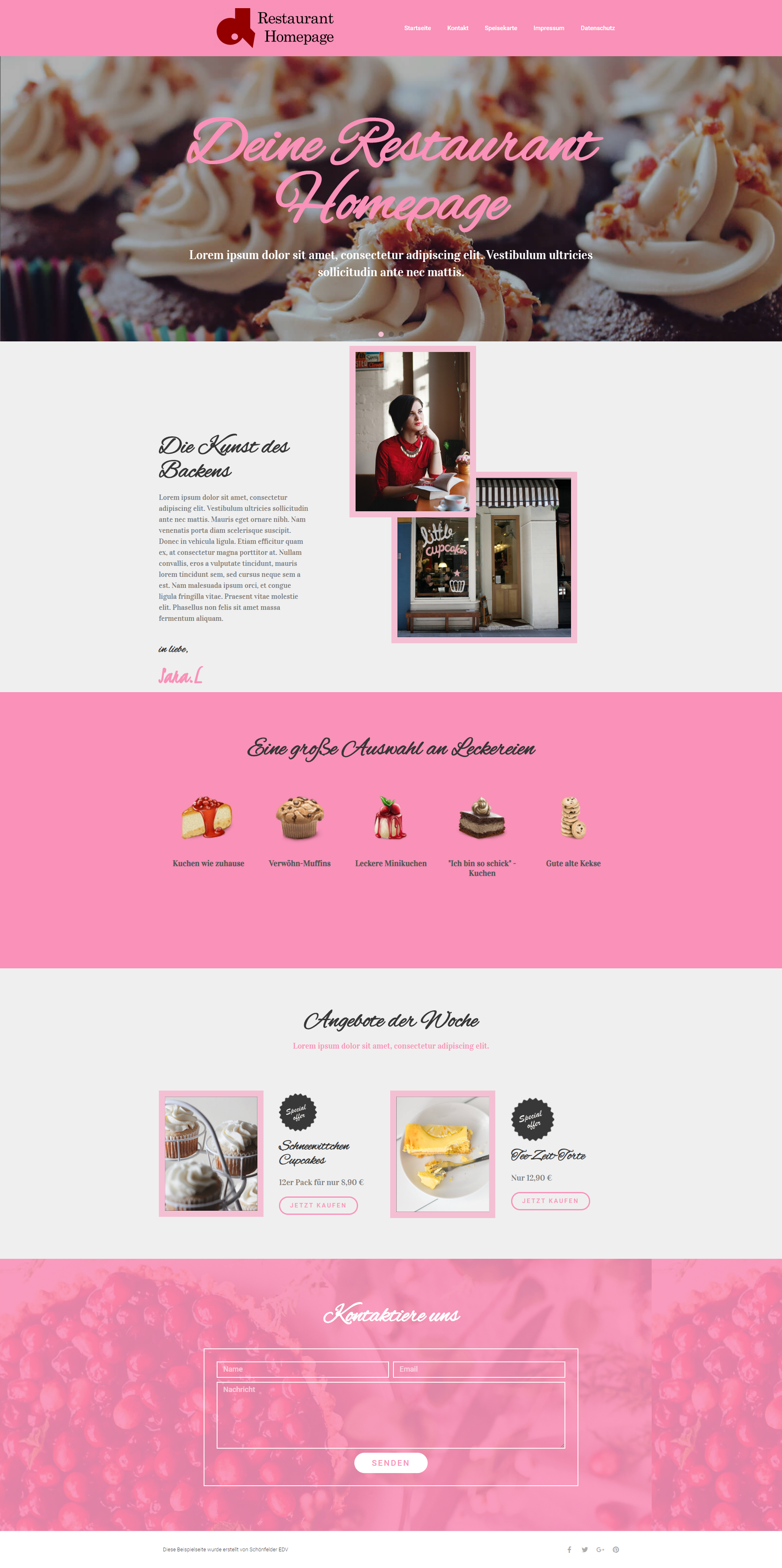 Restaurant-Homepage Beispiel 3