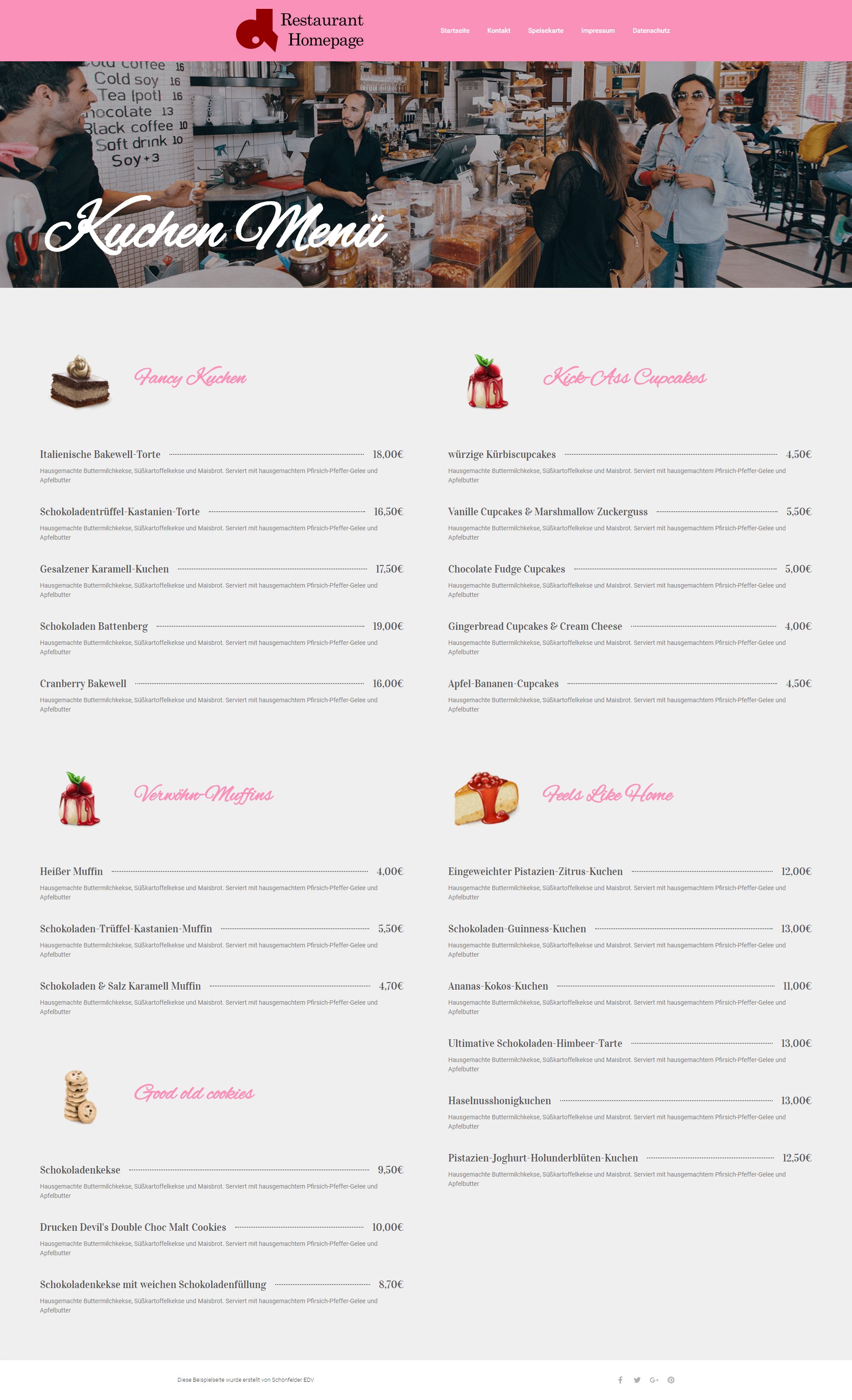 Responsive Restaurant-Homepage – Referenzbeispiel 4 von Schönfelder EDV