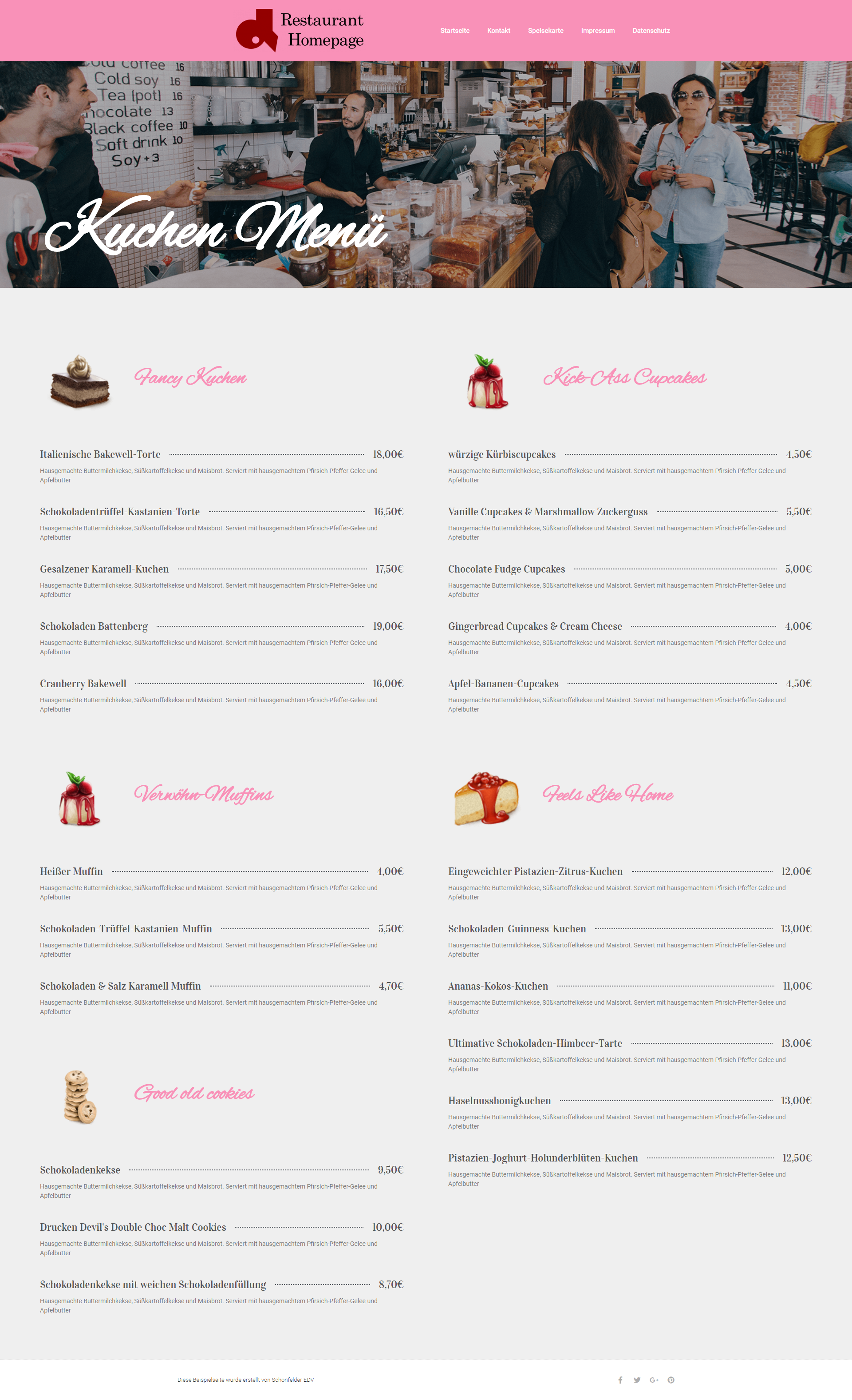 Restaurant-Homepage Beispiel 4