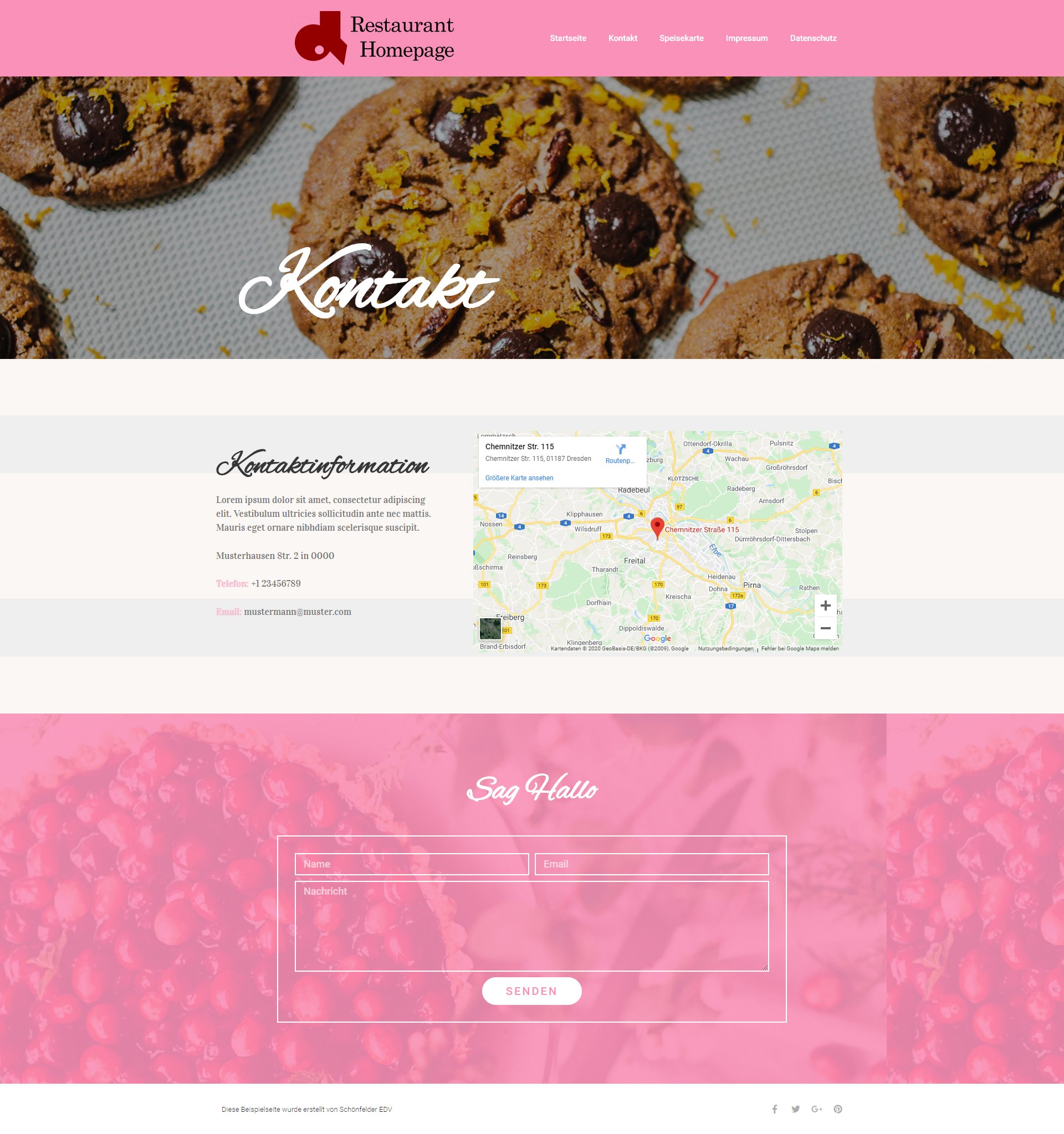 Responsive Restaurant-Homepage – Referenzbeispiel 5 von Schönfelder EDV