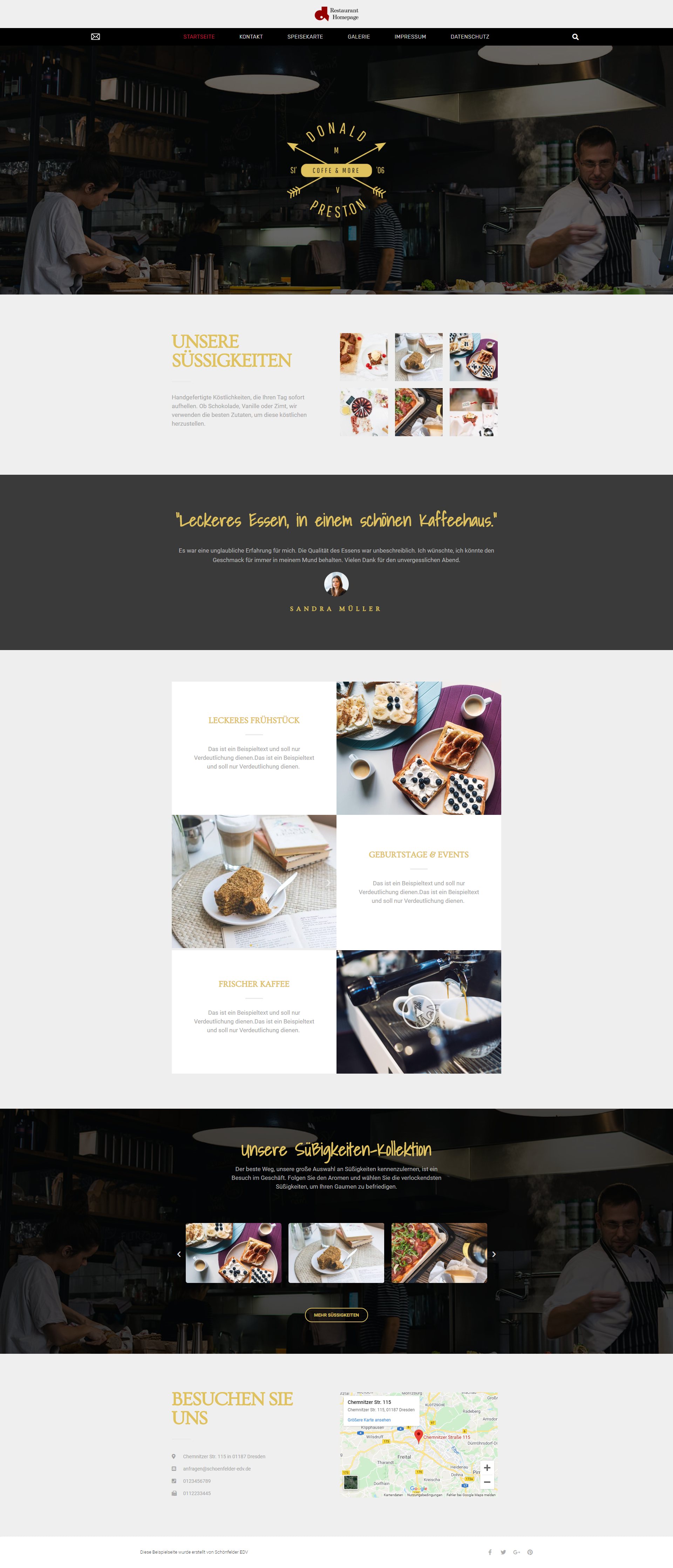 Responsive Restaurant-Homepage – Referenzbeispiel 6 von Schönfelder EDV