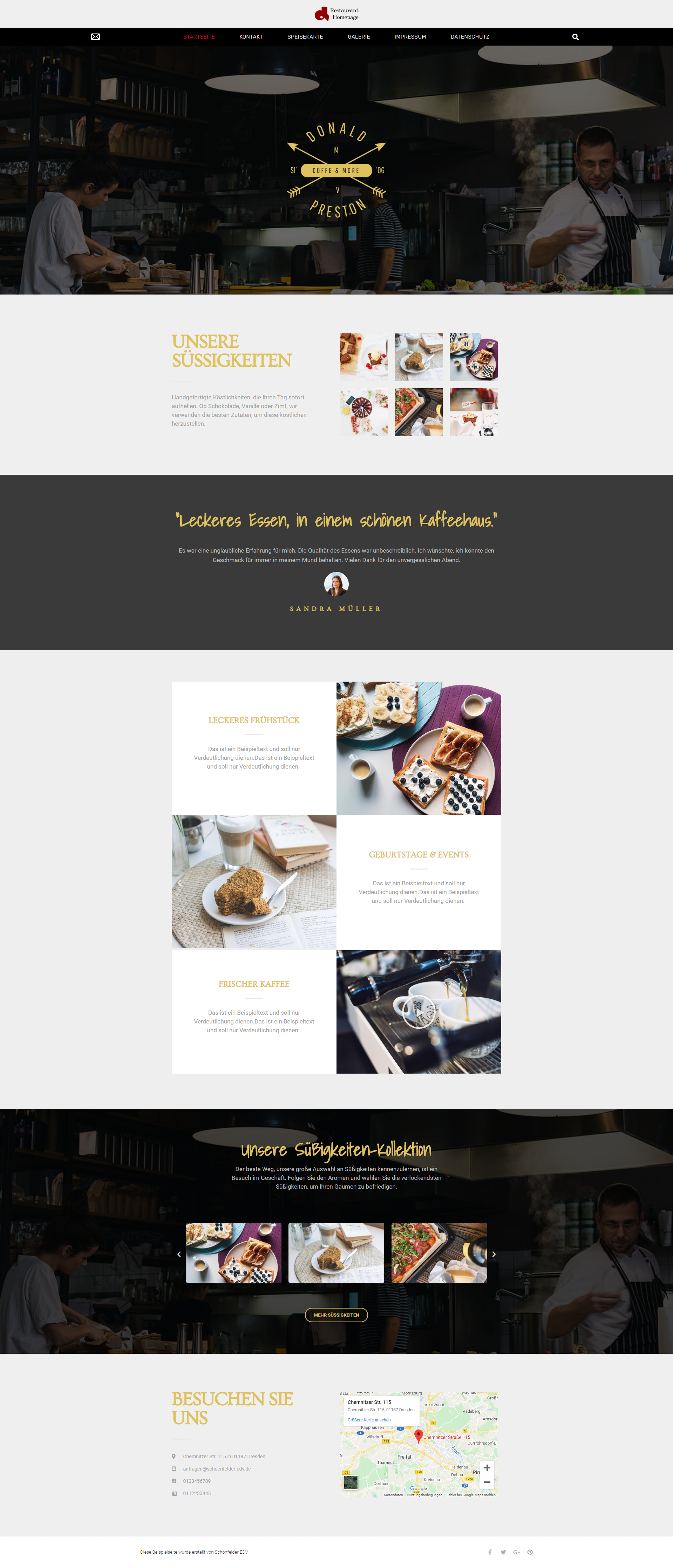 Restaurant-Homepage Beispiel 6