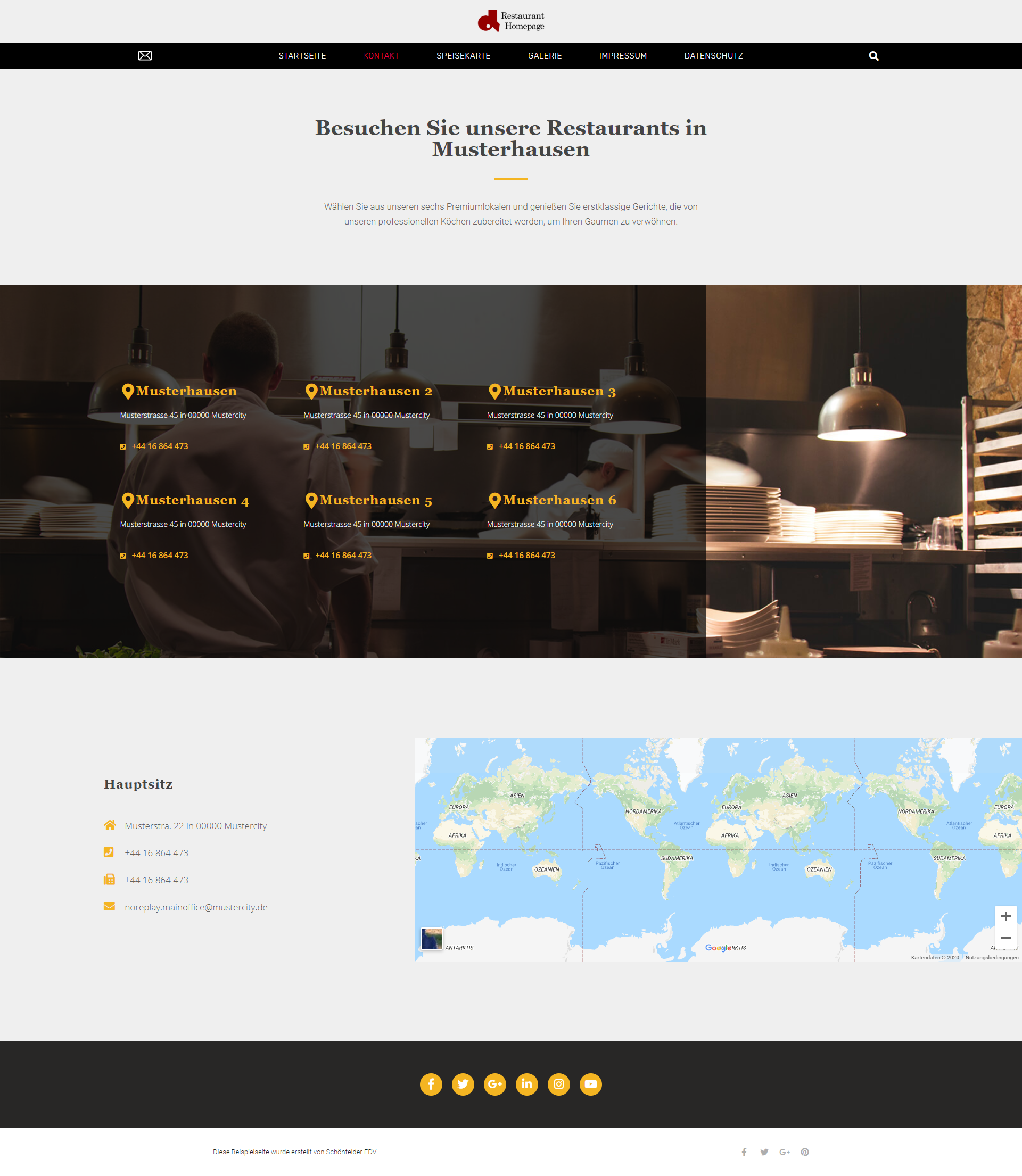 Restaurant-Homepage Beispiel 7