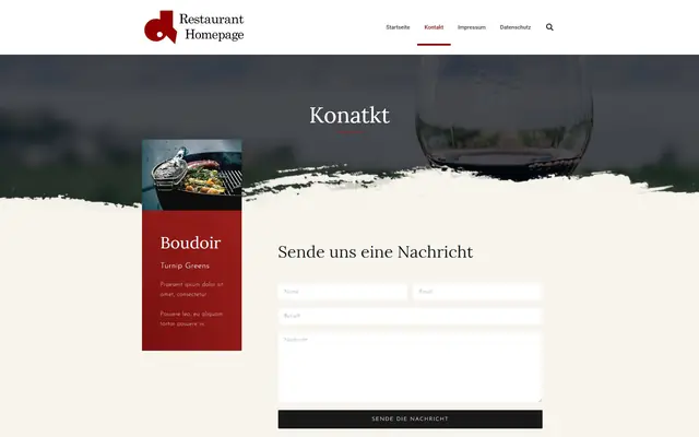 Demoseite: Kontaktseite mit Nachrichtenformular