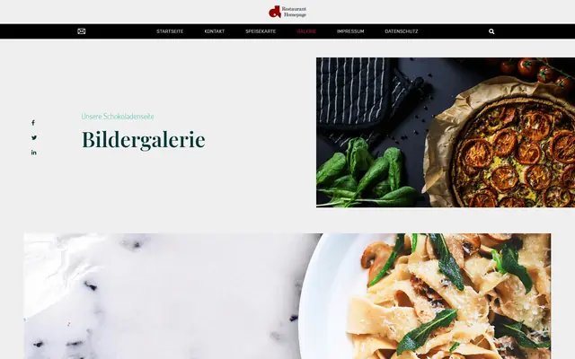 Demoseite: Bildergalerie mit Speisen